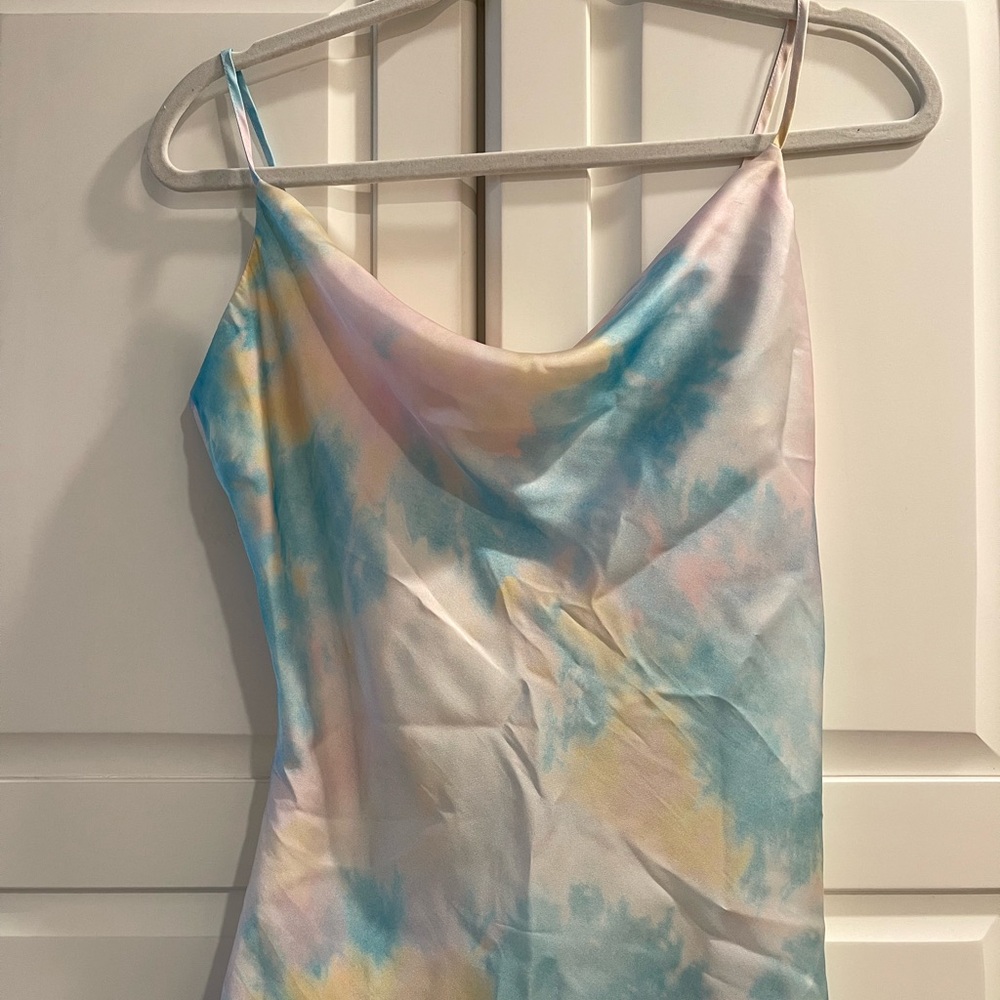 Pastel Tie-Dye Satin Cami Top